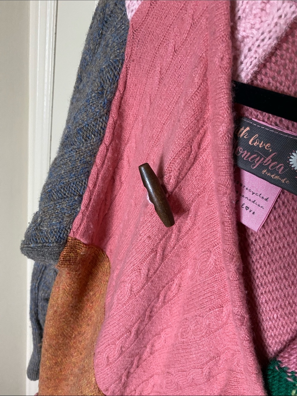 Colorblock Patchwork Long Cardigan Sweater - Picture 8 of 10